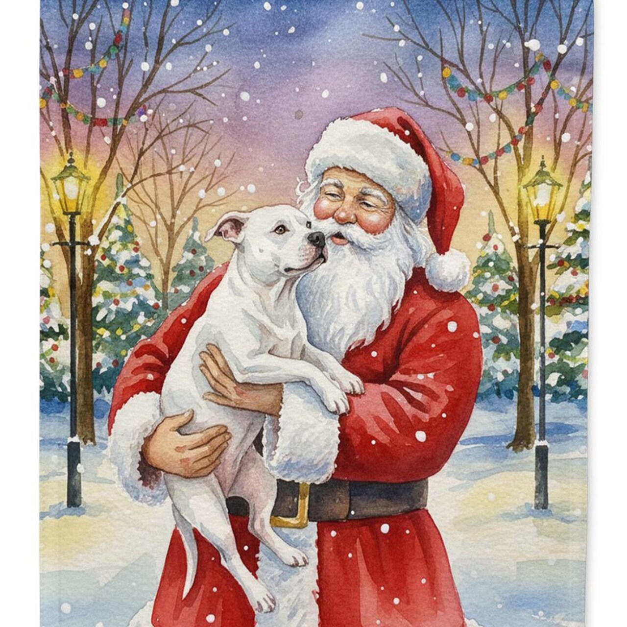 Edge Collection - Multicolor - Santa Holiday Outdoor Sleeve Flag - 1 Piece